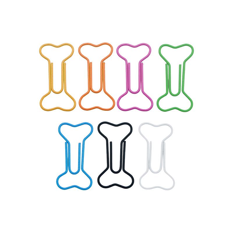 Multi-Color Dog Bone Paper Clips - Metal Binder Clips for Office Organization