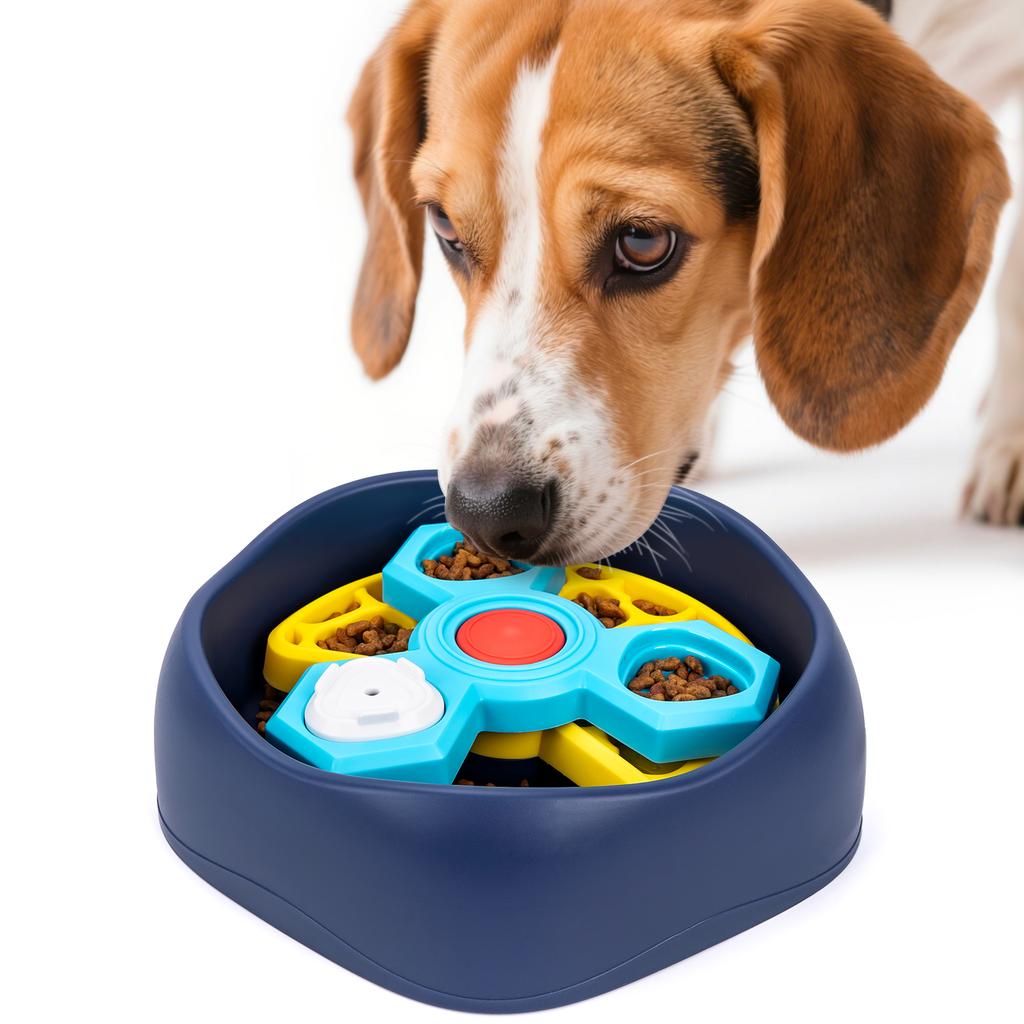 2-Schicht-Hunde-Puzzle-Spielzeug, langsamer Futterspender, interaktiv, steigert Welpen-IQ, Anti-Erstickungs-Geschirr, Hunde-Leckplatten