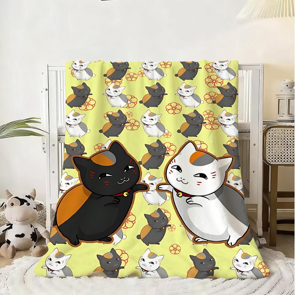 N-Natsumes B-Book Of F-Friends Throw Kid-Friendly Flannel Throw Blanket Soft Warm Anti-Static Washable All Season
