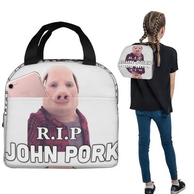 RIP John Pork Insulated Lunch Bag for Women Kids Portable Food Boxes Thermal Lunch Box Tote