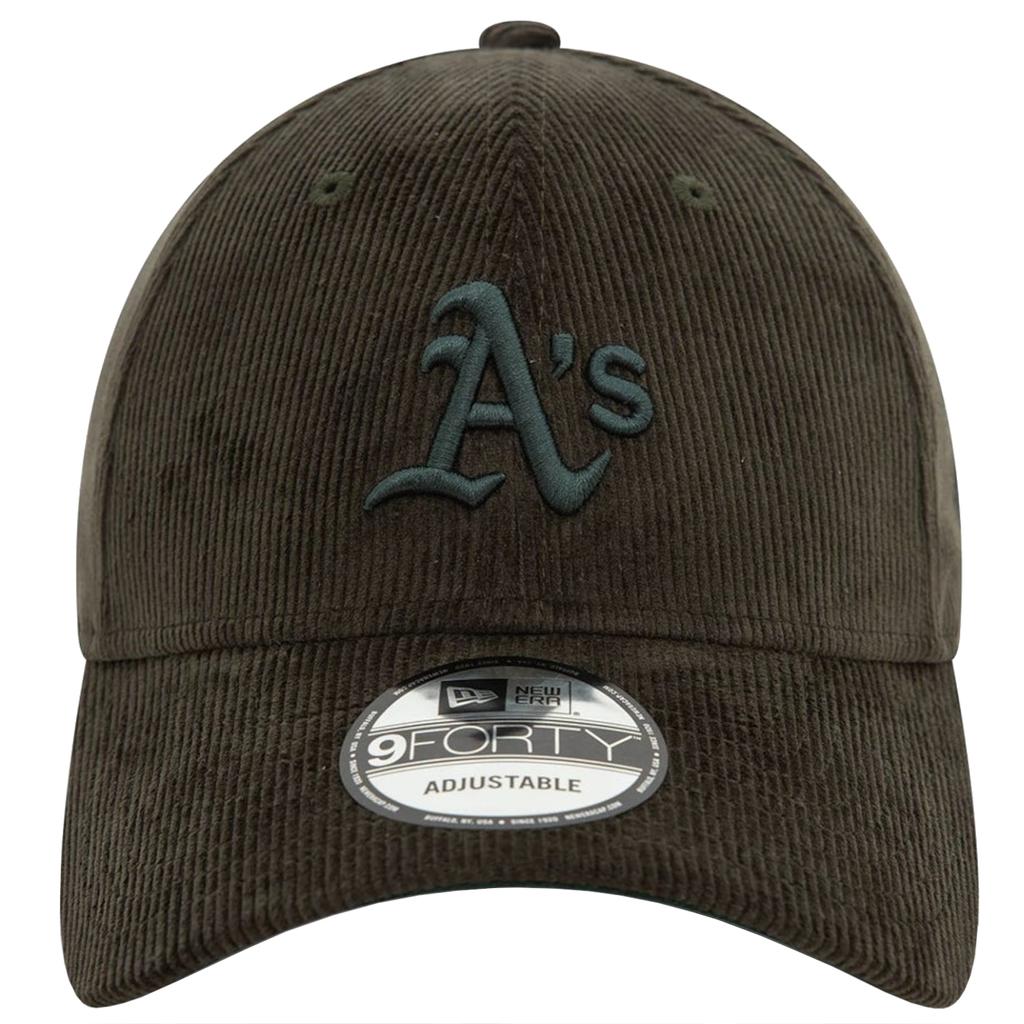 New Era 9FORTY Oakland Athletics MLB Cord Cap, Mens Green Cap