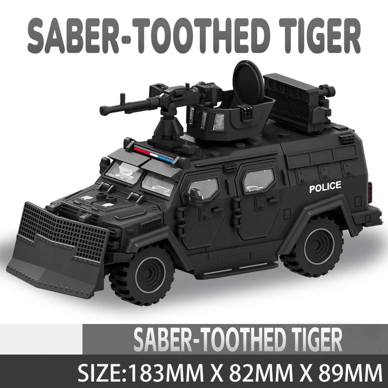 Special Police Explosive Brontosaurus Armored Vehicle Military Police Assembly Model Building Blocks Off-road Car Toy Car Boy