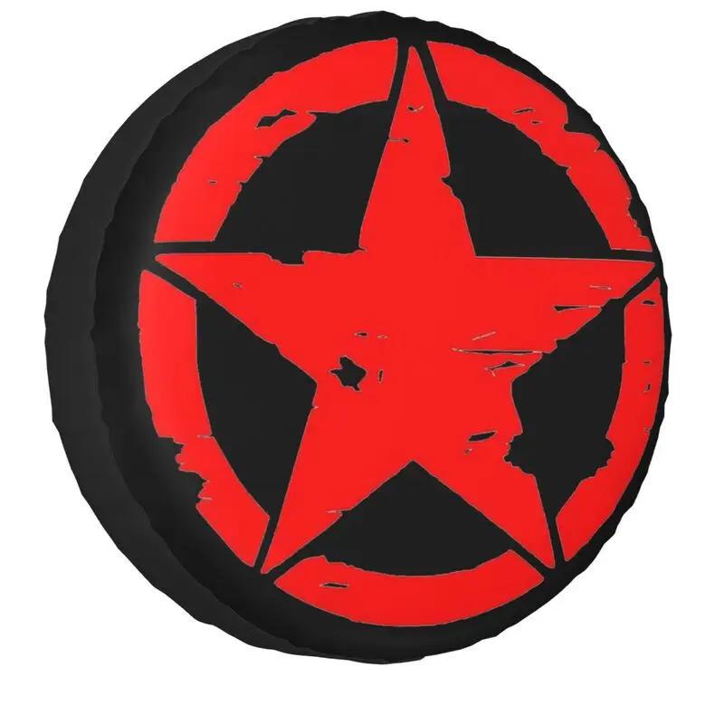 Military Tactical Army Star Spare Tire Cover for Jeep Hummer Pentagram SUV RV 4x4 Car Wheel Protectors 14" 15" 16" 17" Inch