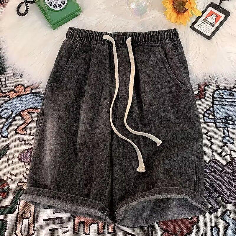 Elastic Half Length High Waist Thin Small Denim Shorts