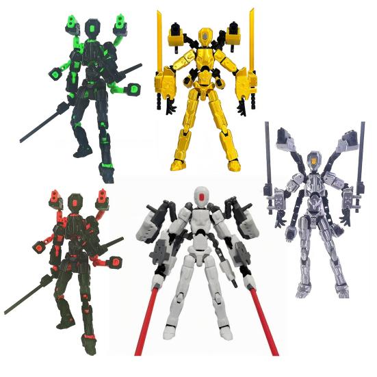 3D Printed Action Figure with Accessories Articulated Dummy Figurine with Movable Joints Desktop Decor Assembly Completed Action Figure Gift