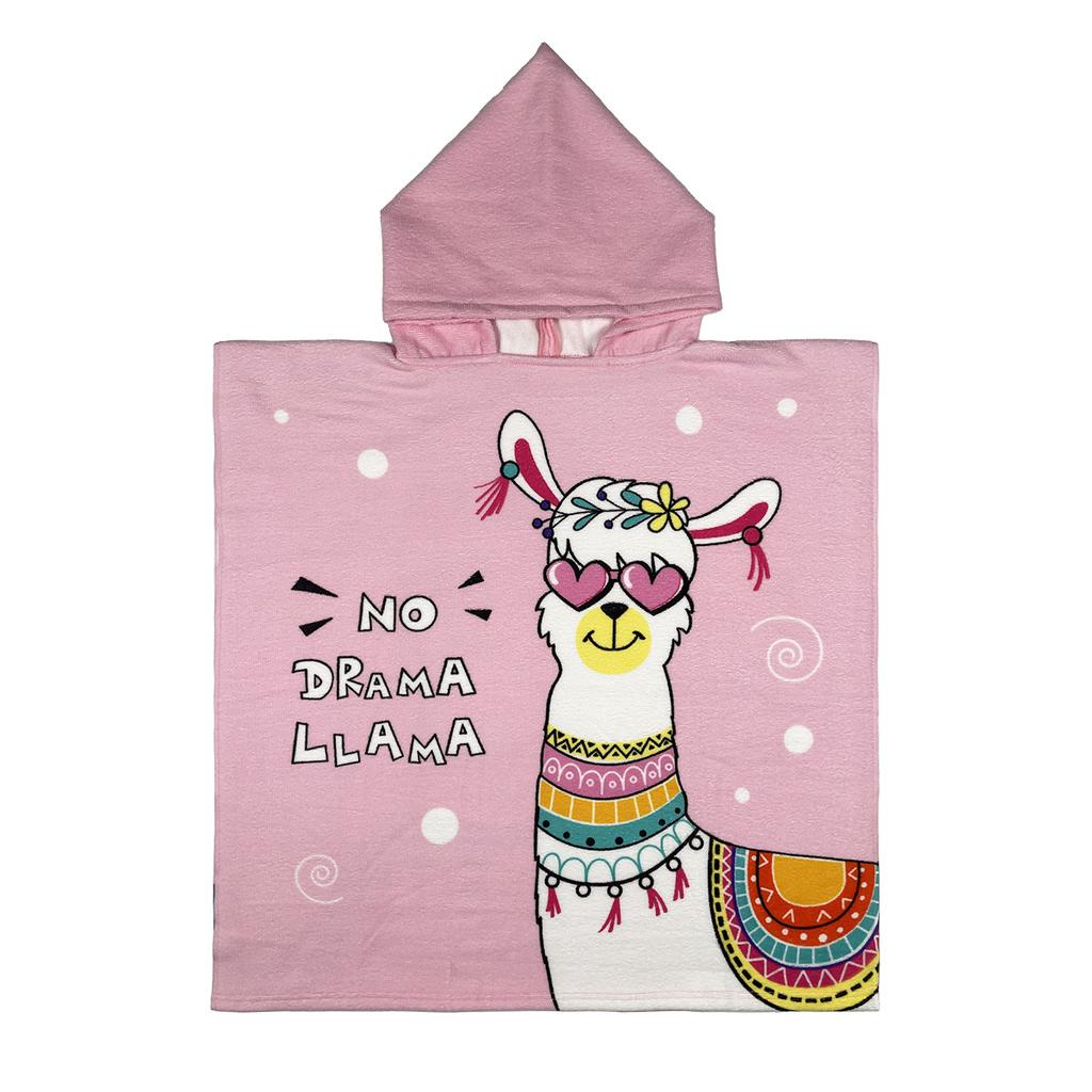 Sommer-Mikrofaser-Badeponcho mit Aufdruck für Kinder, Badetuch mit Kapuze, das nicht fusselt oder ausbleicht, Alter 2-10