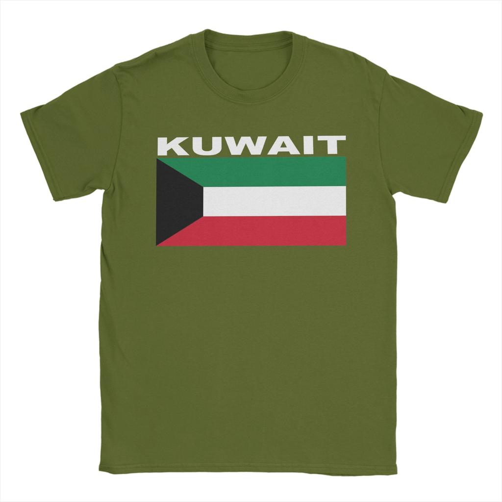 Unisex TShirt Kuwait Flag Hipster Cotton Tee Shirt Short Sleeve T Shirts Round Collar Clothing Printing