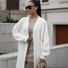 Imitation Mink White Knitted Sweater Cardigan Coat Women's Autumn and Winter New Loose Plush Long Cardigan