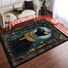 Egyptian Little Black Cat Mysterious Totem Pattern Rug,Office Chair Mat,Decorative Holiday Gift,800g/M2