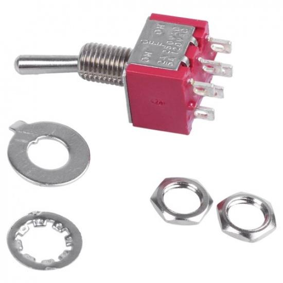 4Pcs AC 250V 2A 120V 5A 6 Broche Terminals Onoffon Dpdt Interrupteurs à Bascule