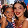 Holiday Tattoo Stickers Waterproof Freckle Tattoos Stickers, USA Flag Face for Independence Safe Skin Decals Day, Patriotic Temporary Body Art