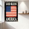 Vintage God Bless America American Flag Metal Tin Sign Distressed Black Background Wall Art for Home Bar Man Cave Decor Patrioti