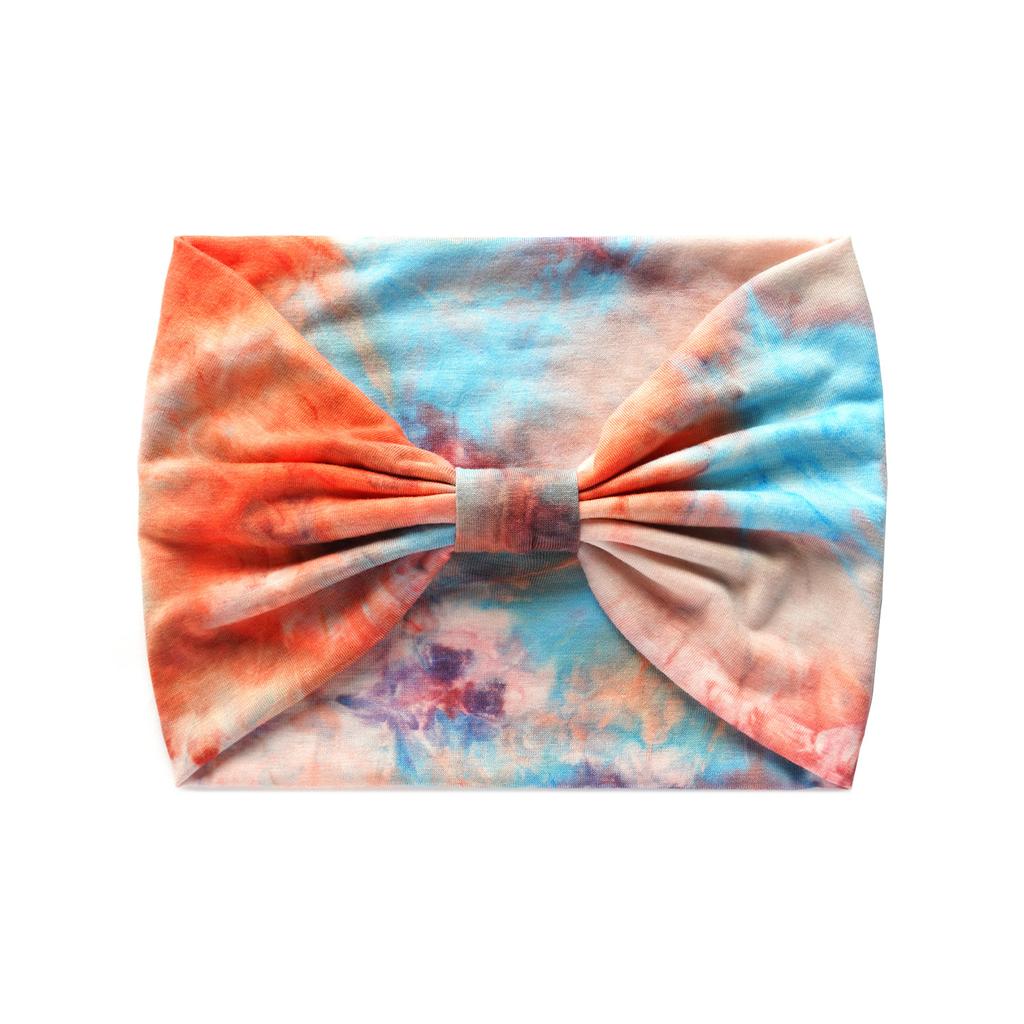 Wide 18Cm Wide Version Tie-Dye Headband, Rainbow Yoga Sports Headband, Elastic Women'S Sweat-Absorbing Headband