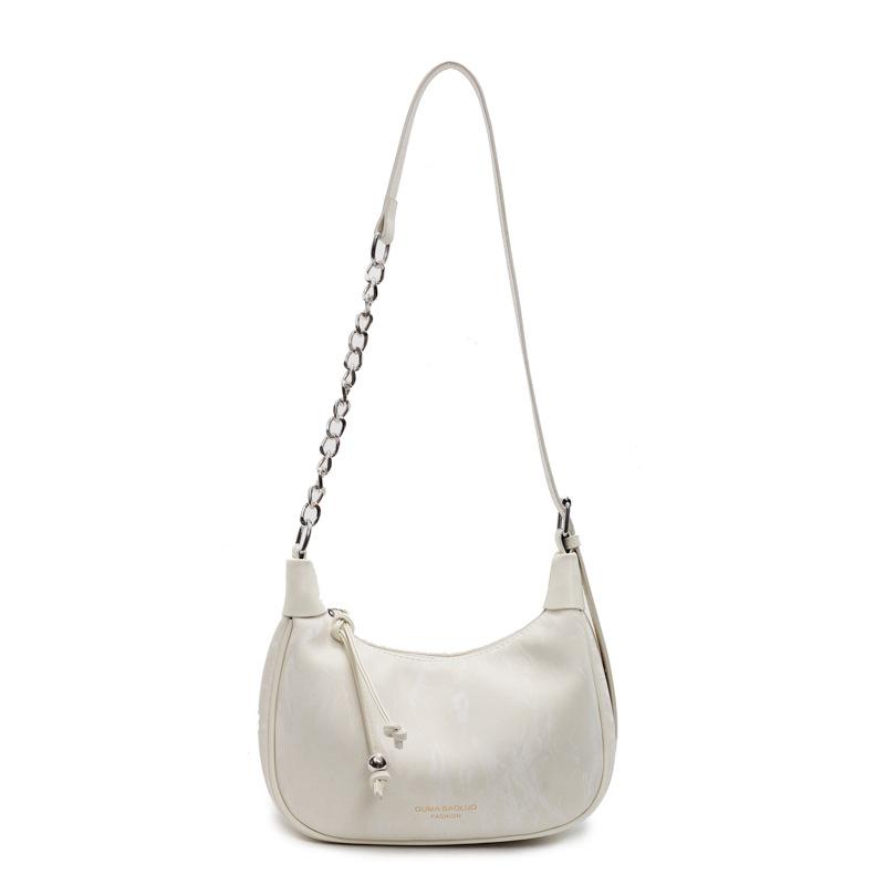 Fashion New High-end Korean Version Niche Design Messenger Bag Women's Casual Versatile Commuter Solid Color Chain Shoulder Bag
