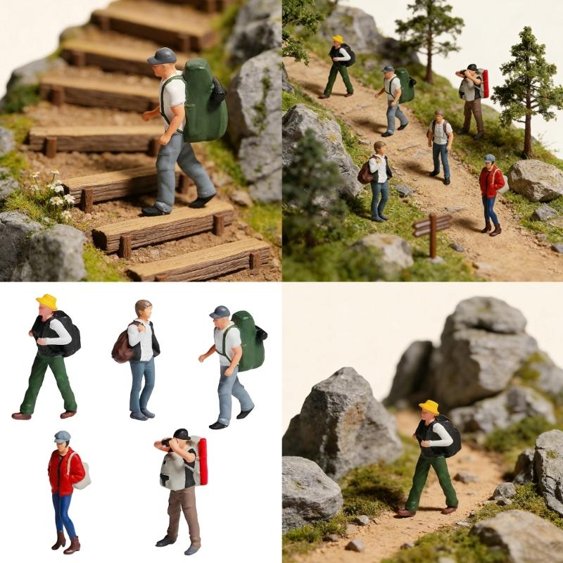 1:87 Scale Figures Dioramas Miniature Rock Climbing Figurines Resin Texture for Dioramas Display and Home Decoration