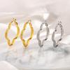 Hollow Four-Leaf Clover Earrings Cross-Border Minimalist Large Earrings Creative Sense Snake Bone Chain Lucky Grass Flower Ear Buckle