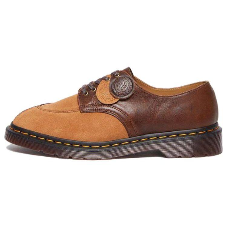 Dr. Martens Leather Round Toe Lace-Up Casual Shoes Men Sneakers Brown 31043333