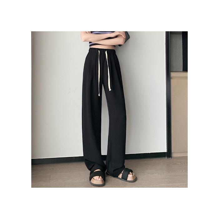 

Брюки-костюм кофейного цвета из ледяного шелка большого размера - Женские летние шифоновые брюки с эластичной талией и широкими штанинами для миниатюрных 5XL