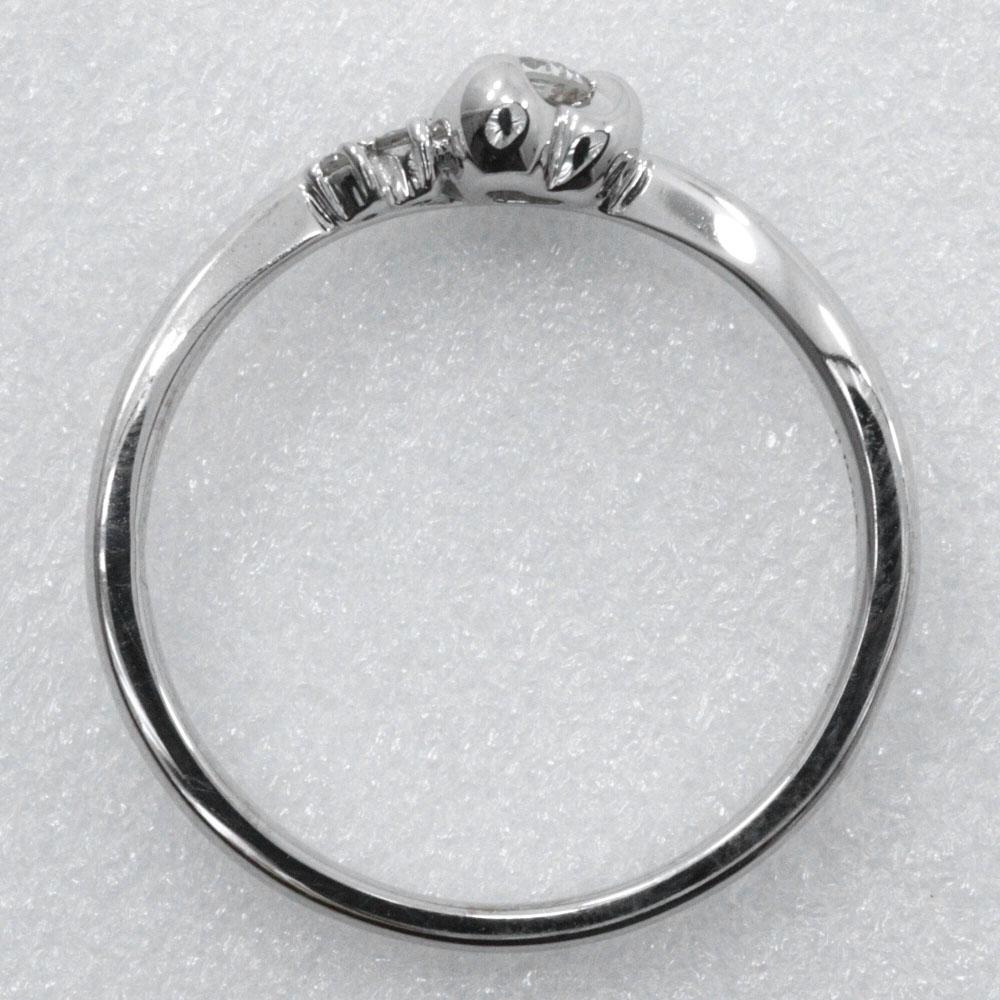 Samantha Tiara heart Ring 3P K18 white gold/diamond #5.6(US Size) heart 2.5g Women Used