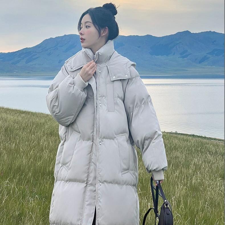 Thickened Bread Coat Solid-colored Cotton-padded Jacket for Women Loose Mid-length Korean-style Down Jacket for Women Winter Coat Cotton-padded Jacket