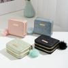 Small Hairball Bag 2024 New Wallet Double Wallet Rhombus Texture Iron Standard Women's Short Hand Change Bag
