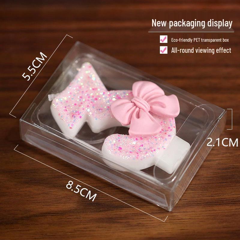 Creative Digital Pink Bow Birthday Candle for Girls