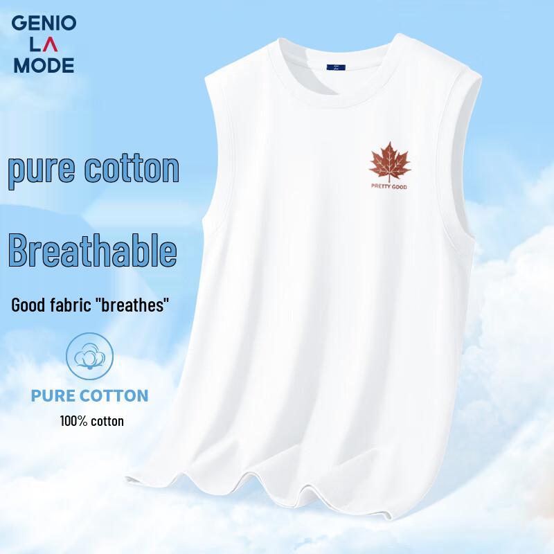 

GENIOLAMODE Men s Summer Loose Fit Printed Tank Top L