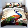 Colorful peacock and floral. Bedding sets Duvet cover sets Duvet covers Pillowcases(1 * Duvet Cover 2 * Pillowcases without duvet insert)
