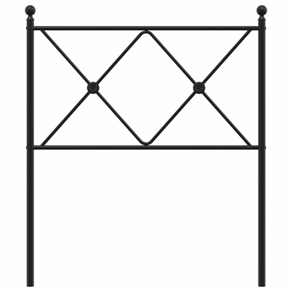 Vidaxl Metalowe Wezgłowie, Czarne, 75 Cm