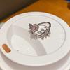 Minimalist Silver Zircon Butterfly Design Open Ring For Women Fashion Jewelry