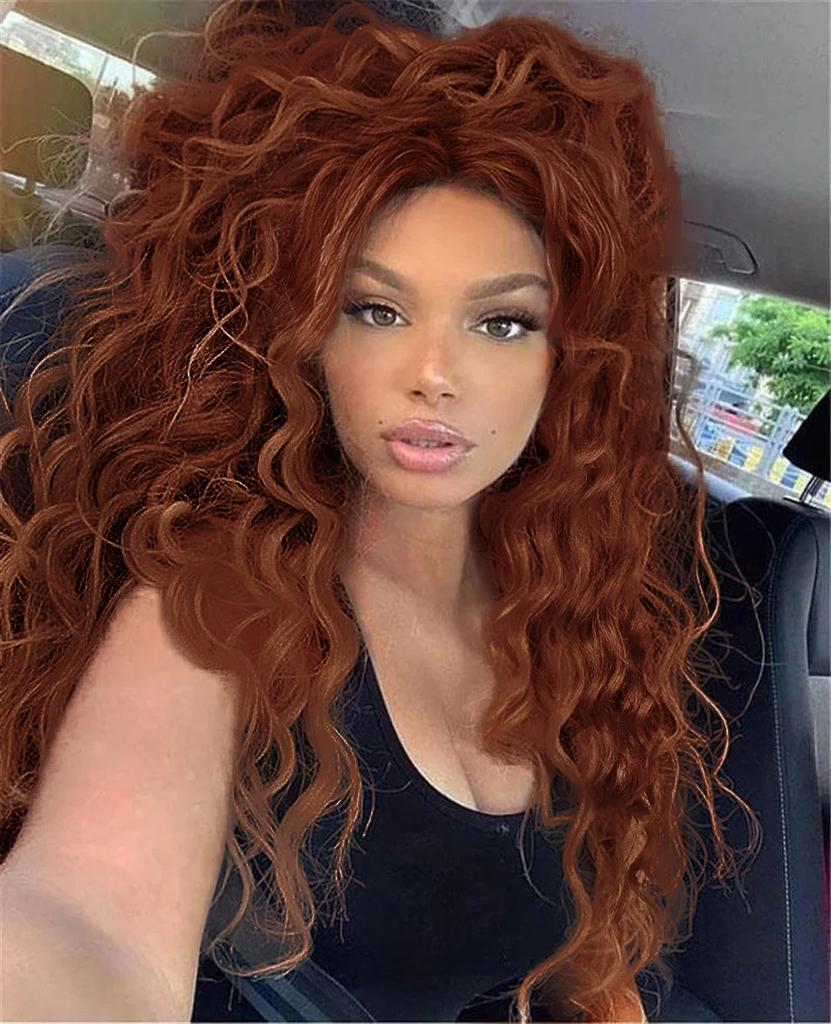 Damen Perücke Langes Synthetisches Haar Ombre Blond Lockige Perücken Weiblich Natürliche Welle Drag Queen Normale Perücke 80er Jahre Farbverlauf Perücken für Studenten