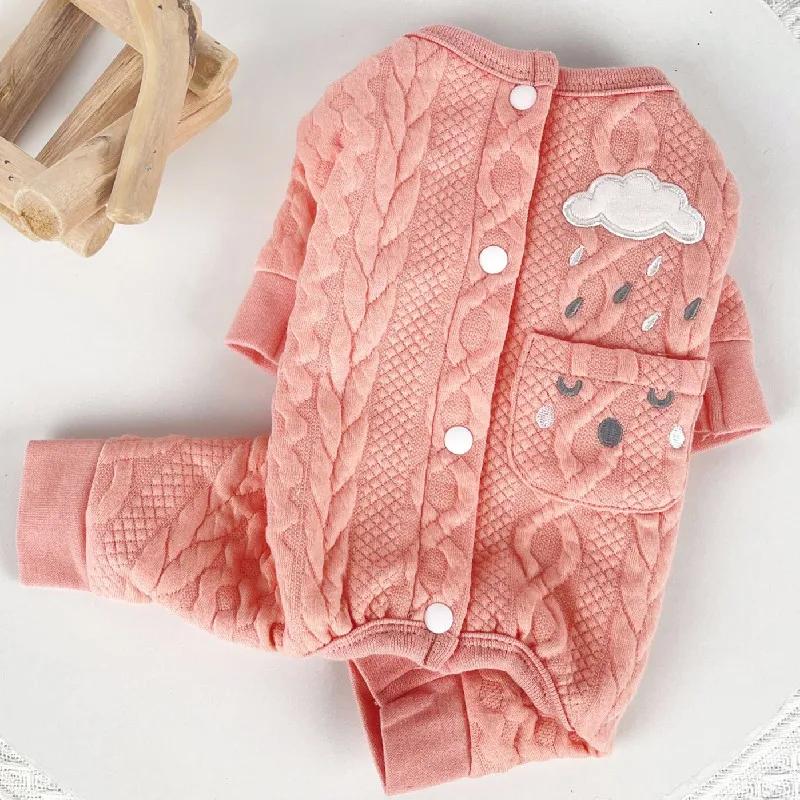 

Small Dog Clothes Winter Puppy Clothing Pet Coat Outfit Yorkshire Terriers Pomeranian Maltese Poodle Bichon Schnauzer Jumpsuit XXS рожевий
