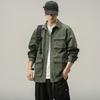 [FJSSLHXK] Men's Work Shirt, Long Sleeve, Cotton, Cargo Shirt, Military Style, Multi-Pocket, Army, Button Closure, Fold-over Collar, Loose Fit, Autumn