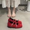French Inner Heightening Single Shoes Women's Retro Mary Jane Shoes 2025 New Bow Flat Ballet Shoes Women's Shoes