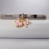 European 26-letter Pink Butterfly Pendant, Mobile Phone Dust-proof Two-in-one, Exquisite Women's Holiday Gifts