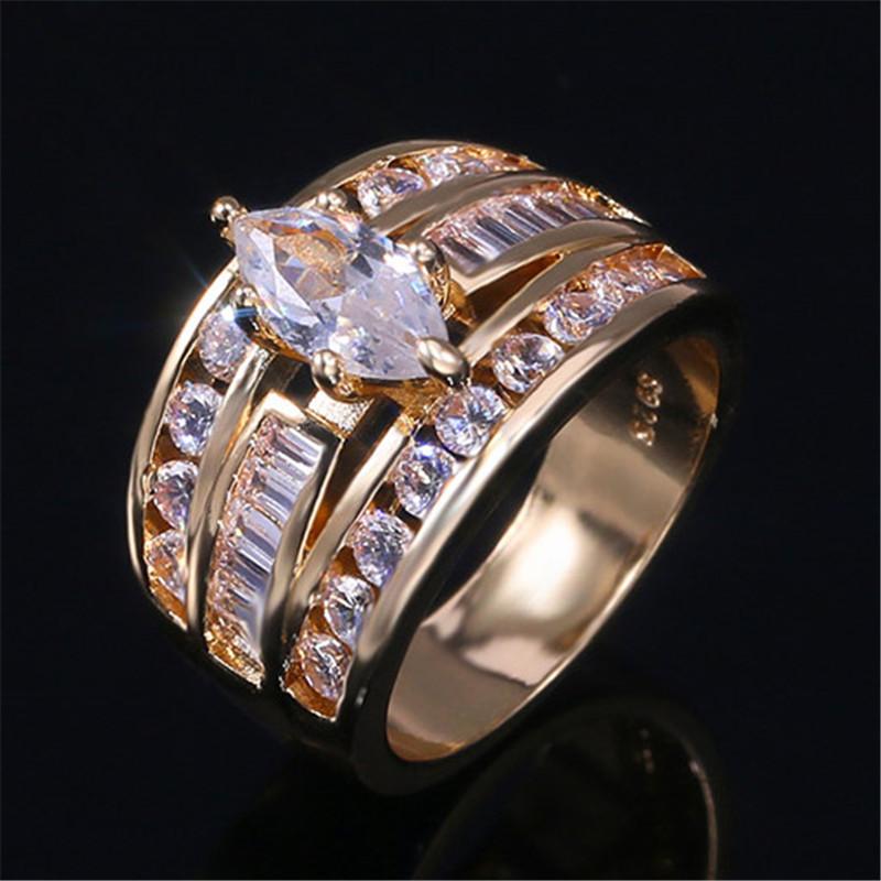 925 Sterling Silber Zirkonia Ring für Damen Großer Party Schmuck Jubiläum Mode Weibliche Luxus Accessoires