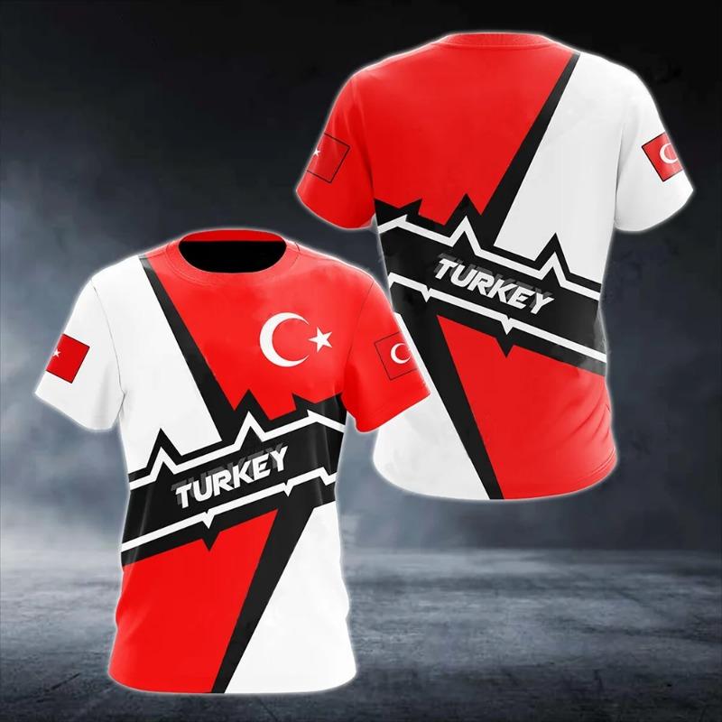 Turkey Flag Sports Quick-dry Breathable Men Women T-Shirt Outdoor Street Football Jersey Team Match Summer Short Sleeve