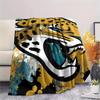 Jacksonville Jaguars Print Flannel Blanket, High Quality Comfortable for All Seasons, Home Decor, Warmth and Comfort, Perfect for Christmas Gifts