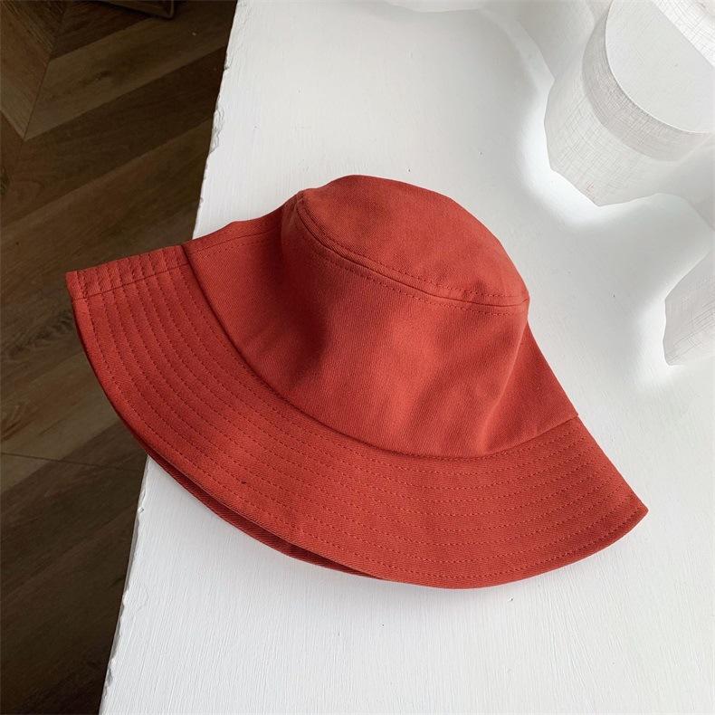 Solid Color Men Women Couple Bucket Hat Korean Version Ins Versatile Basin Hat Summer Big Brim Cotton Bucket Hat