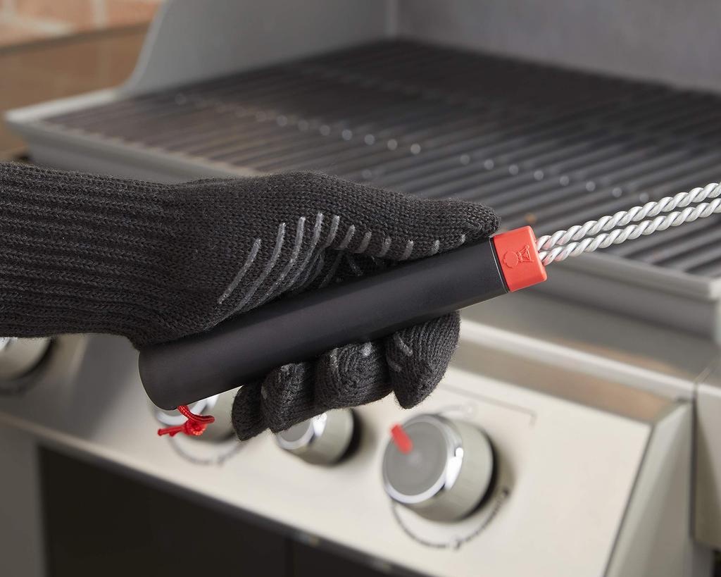 Weber Grill Brush Barbecue Grill Small 3-sided 45cm, Brush, Black,