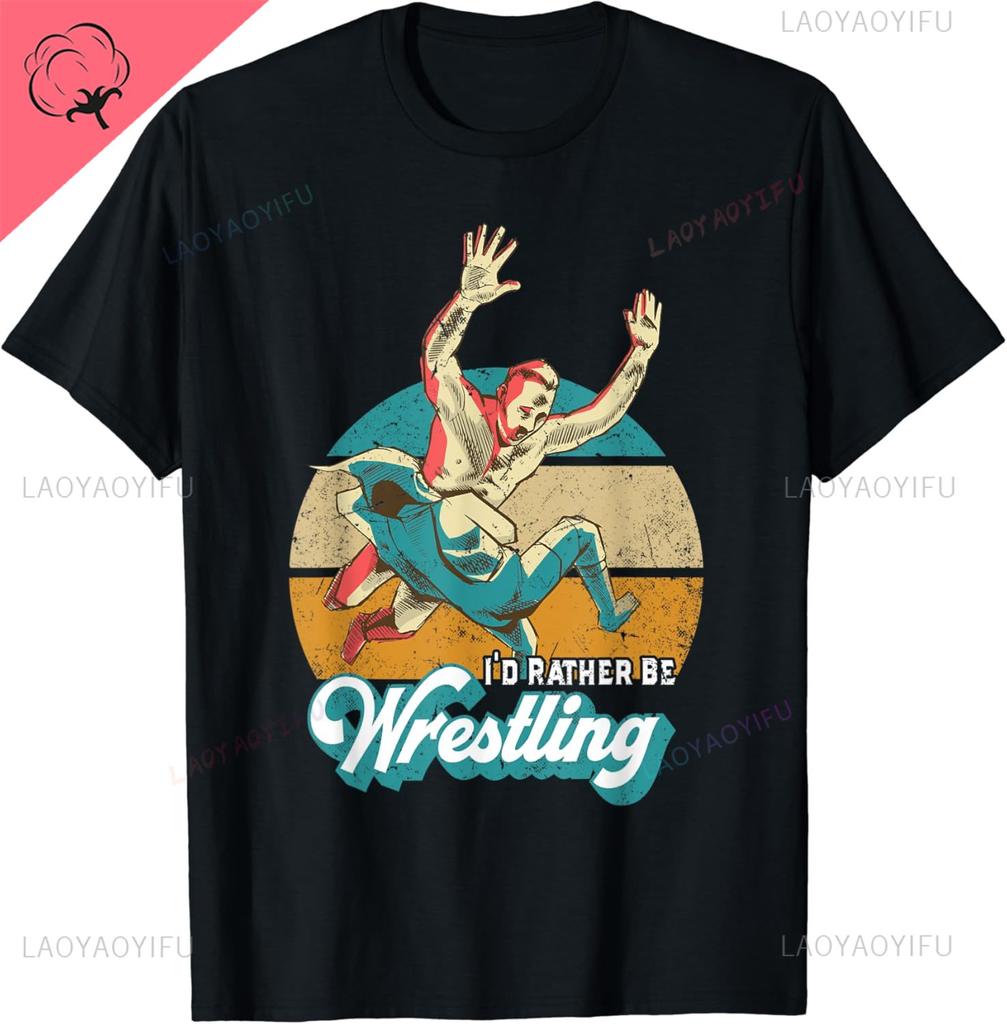 Eat Sleep Wrestle Repeat Funny Wrestling & Wrestler T-Shirt Gift Cotton T Shirt Graphic Print T Shirts Street Tops  Clothing