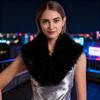 Faux Fur Scarf with Velvet Lining Invisible Fur Clip Artificial Fur Shawl Dresses Coats Fake Collar Neck Scarf
