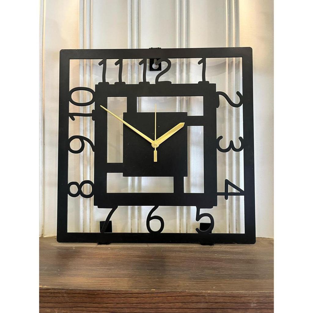 Classic Square Shaped Wall Clock | Elegant Metal Wall Timepiece for Home, Office, Living Room, Bedroom