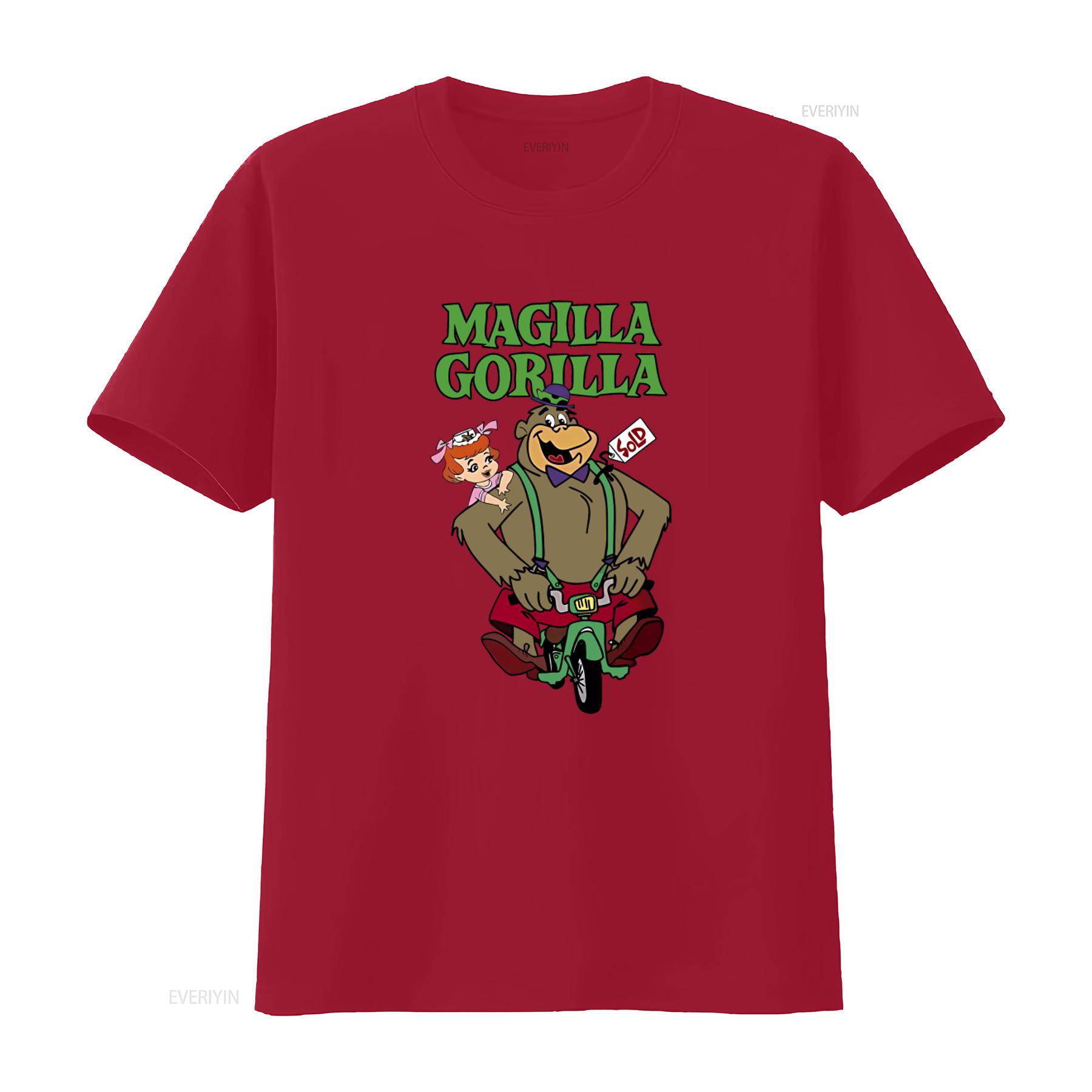 MAGILLA GORILLA OGEE RIDING T SHIRT TEE CARTOON TV SHOW HANNA BARBERA UNISEX TOTAL long or short sleeves vintage Washed homme S