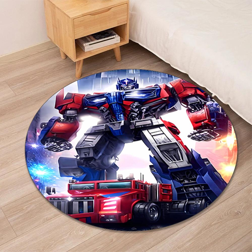 Optimus Prime Printed Round Rug Carpet Chair Rug Area Rug Entryway Doormats,for Office Chair Living Room Bedroom Kitchen Room.