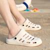 WTEMPO Summer Men's Sandals Hollow Flat Heel Adjustable Buckle Soft Thick Sole Non-slip Wear-resistant Quick Dry Wading Leisure Trend Beach Slippers