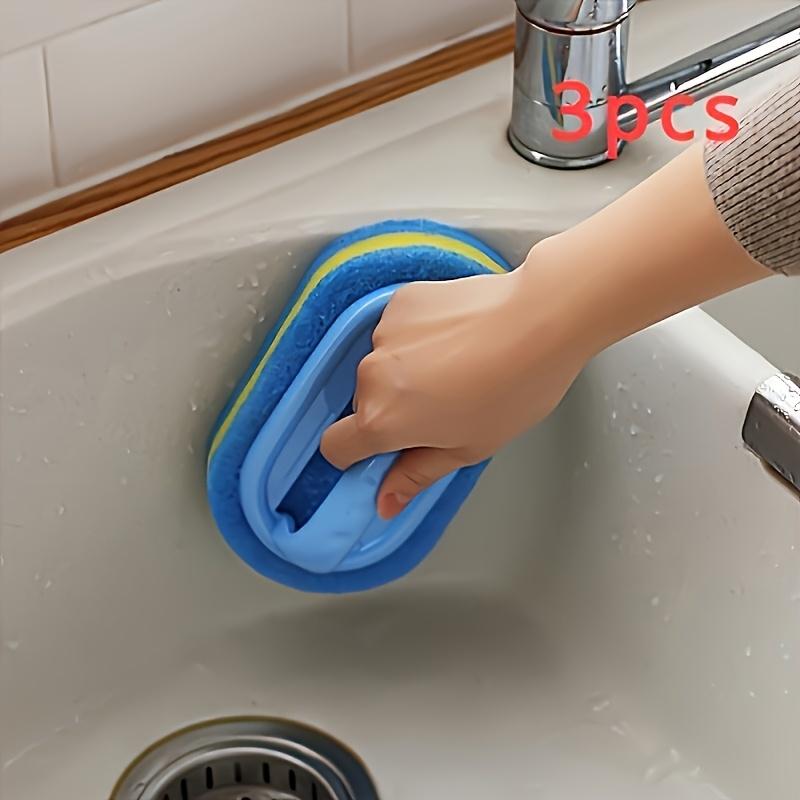 3pcs Shower Washer|Ergonomic Handheld Sponge Washer,Dual Color Design-Multifunctional Manual Cleaning Brush-Bathroom Accessories