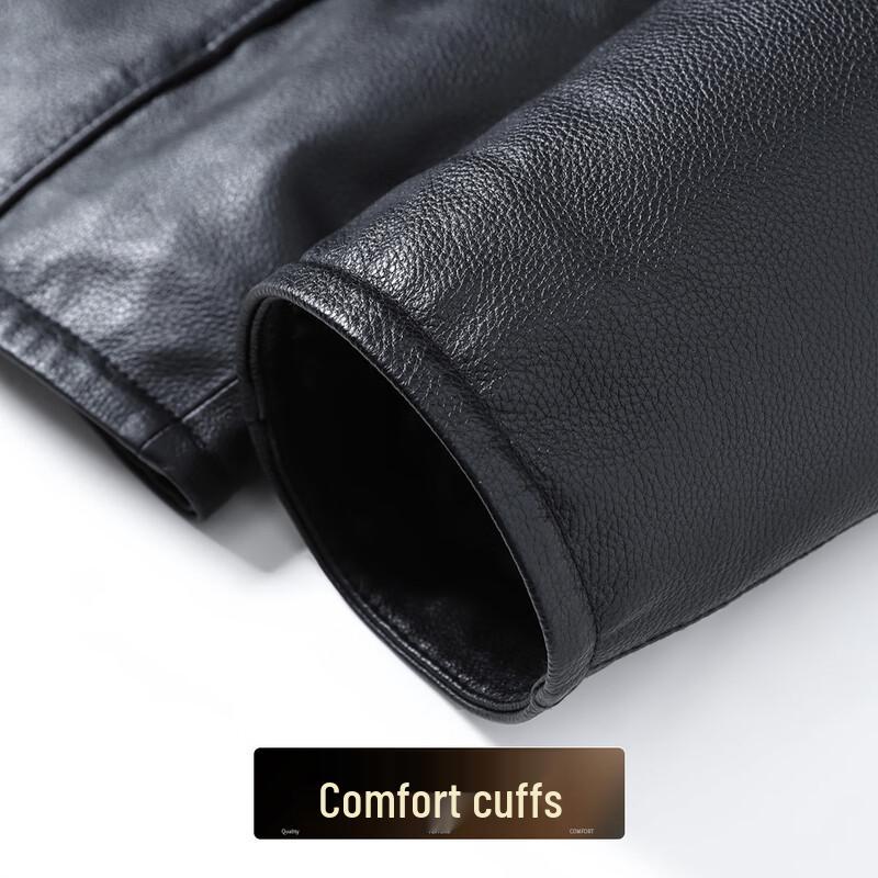 Men's First-layer Cowhide Mink Fur Collar Leather Jacket