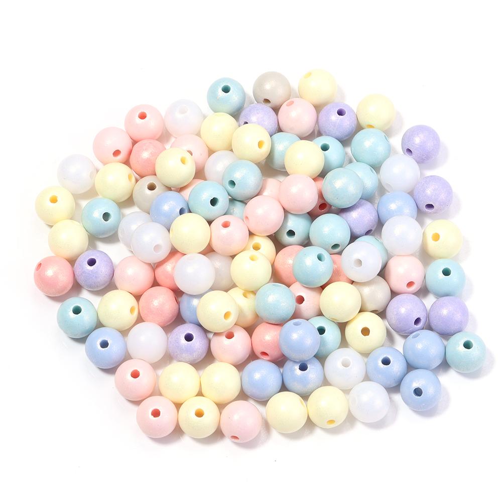 30-100pcs Macaroon Color Acrylic Beads Mixed Color Round Loose Spacer Beads For Jewelry Making DIY Bracelet Necklace Accessories