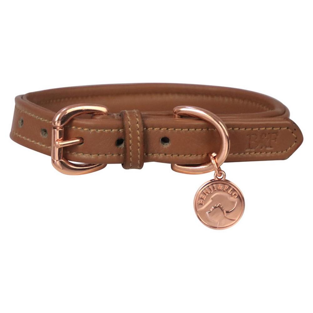 Benji & Flo Deluxe Leather Padded Dog Collar